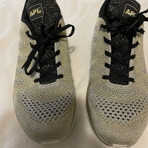 Apl Techloom Pro Sneaker Metallic Silver Gold Knit - image 1